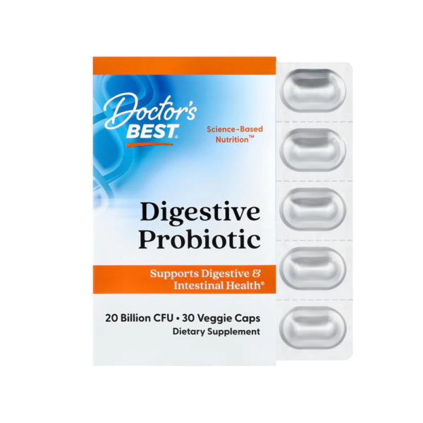 Doctors Best Digestive Probiotic 20 Billion With Howaru 30 VCaps