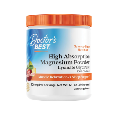 Συμπληρωματα διατροφης Doctor's Best High Absorption Magnesium Powder Fruit Punch 340g