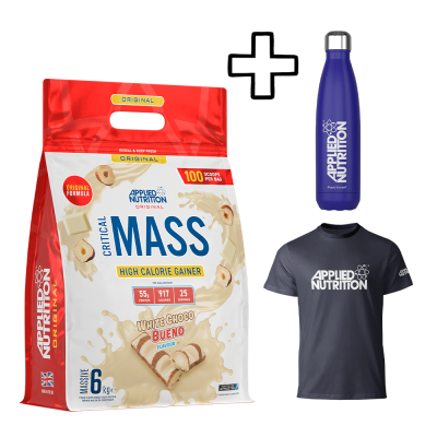 Συμπληρωματα διατροφης Applied Nutrition Critical Mass Original 6000g + (ΔΩΡΟ) Applied Nutrition Stainless Steel Flask 500ml + Applied Nutrition T-Shirt