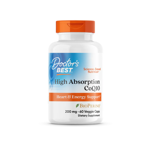 Doctors Best High Absorption CoQ10 with BioPerine 200mg 60 Veggie Softgels