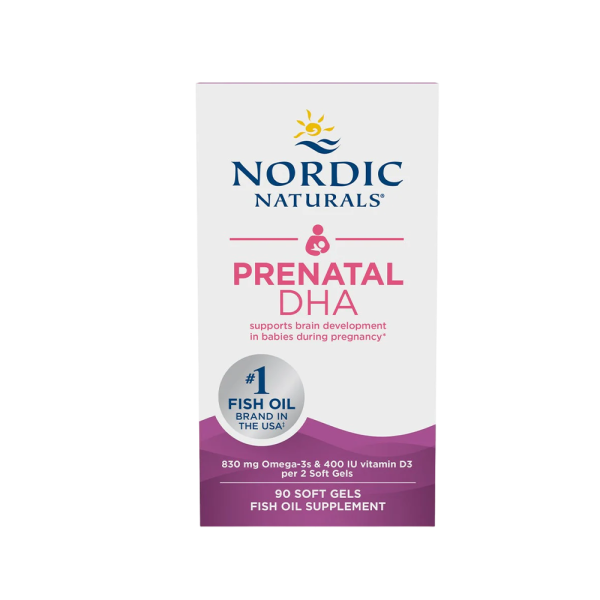 Nordic Naturals Prenatal DHA 830mg Omega-3 + 400 IU D3 Unflavoured 90 Softgels