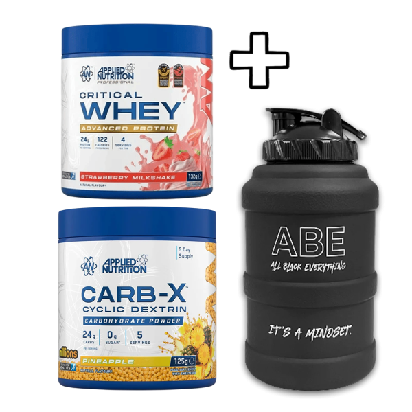 Applied Nutrition Critical Whey 132g + Applied Nutrition Carb-X Cyclic Dextrin 125g + Applied Nutrition ABE Water Jug 2500ml