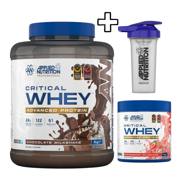 Applied Nutrition Critical Whey 2000g + Applied Nutrition Critical Whey 132g + Applied Nutrition Shaker 700ml