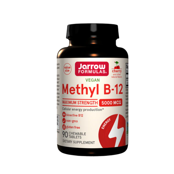 Jarrow Formulas Methyl B-12 5000mcg Cherry 90 Vegan Chewable Tabs