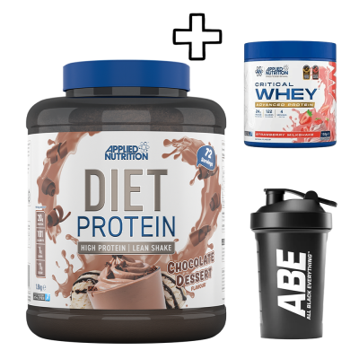 Applied Nutrition Diet Whey 1800g + Applied Nutrition Critical Whey 132g + Applied Nutrition ABE Shaker 400ml
