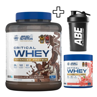 Applied Nutrition Critical Whey 2000g + Applied Nutrition Critical Whey 132g + Applied Nutrition ABE Shaker 400ml