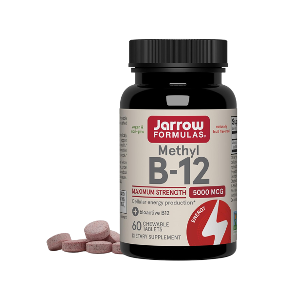 Jarrow Formulas Methyl B-12 5000mcg Fruit 60 Vegan Chewable Tabs