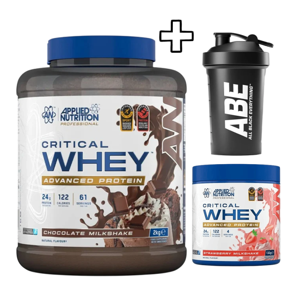 Applied Nutrition Critical Whey 2000g + Applied Nutrition Critical Whey 132g + Applied Nutrition ABE Shaker 400ml
