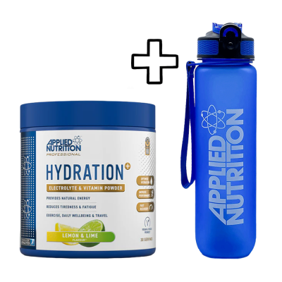 Applied Nutrition Hydration+ Complete Electrolyte & Vitamin Powder 240g + Applied Nutrition Lifestyle Water Bottle 1000ml