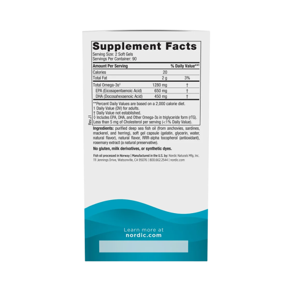 Nordic Naturals Ultimate Omega 3 1280mg 180 Softgels