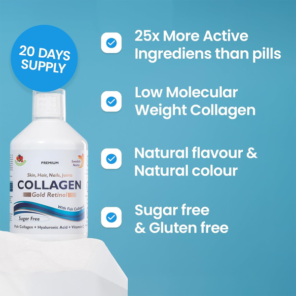 Swedish Nutra Collagen Gold Retinol 12.500mg Marine 500ml