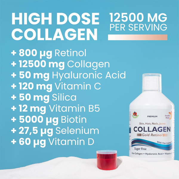 Swedish Nutra Collagen Gold Retinol 12.500mg Marine 500ml