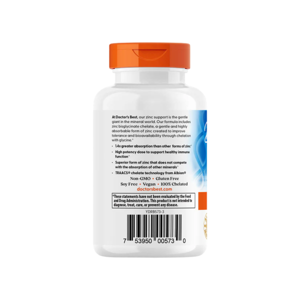 Doctor’s Best High Absorption Zinc Bisglycinate 50mg 90 VCaps
