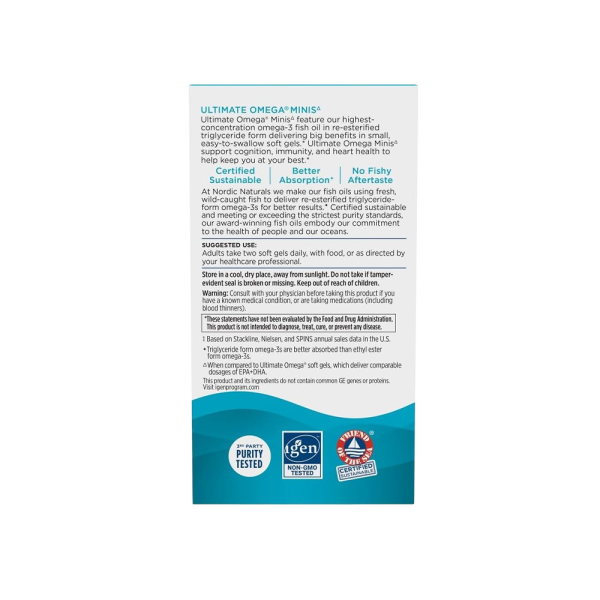 Nordic Naturals Ultimate Omega 2X Mini 1120mg Strawberry 60 Mini Softgels