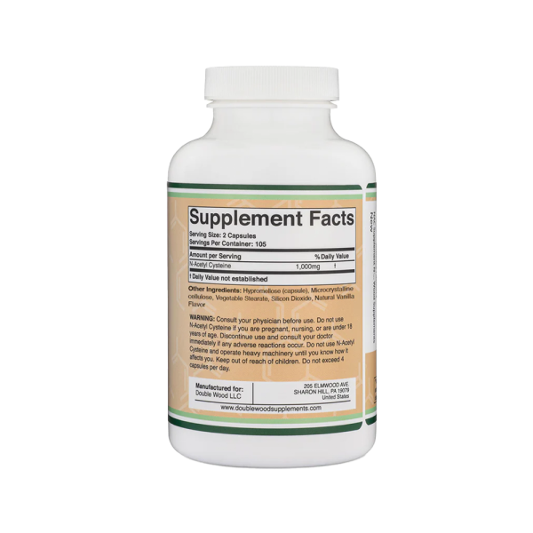 Double Wood N-Acetyl Cysteine (NAC) 1000mg 210 Caps