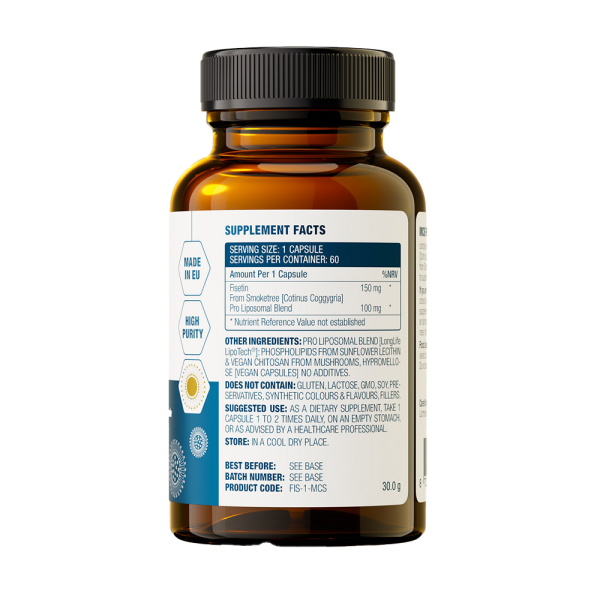 MCS Formulas Fisetin 150mg Pro Liposomal 60 Caps