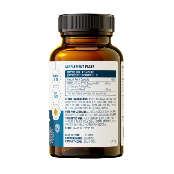 MCS Formulas Berberine 250mg 97% Pro Liposomal 60 Caps