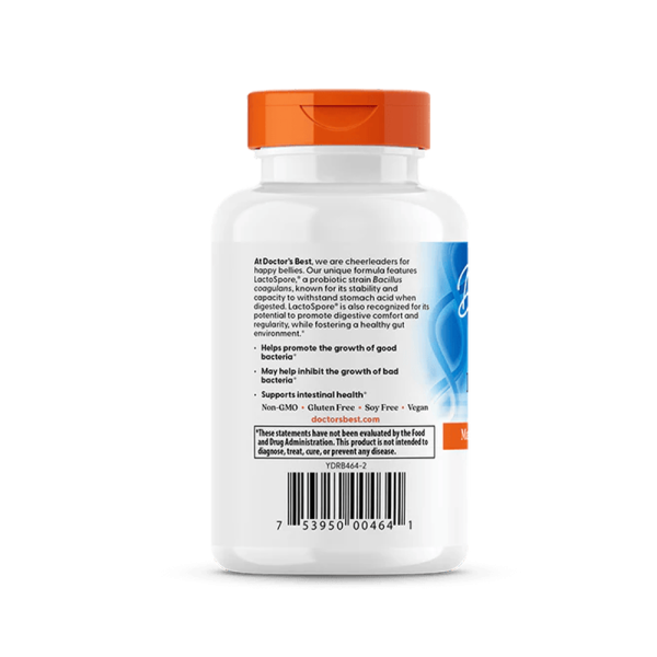 Doctors Best Digestive Health Probiotic 2 Billion with LactoSpore 60 Vcaps