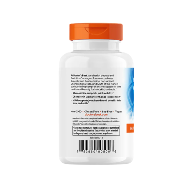 Doctors Best Vegan Glucosamine Chondroitin MSM with OptiMSM 120 VCaps