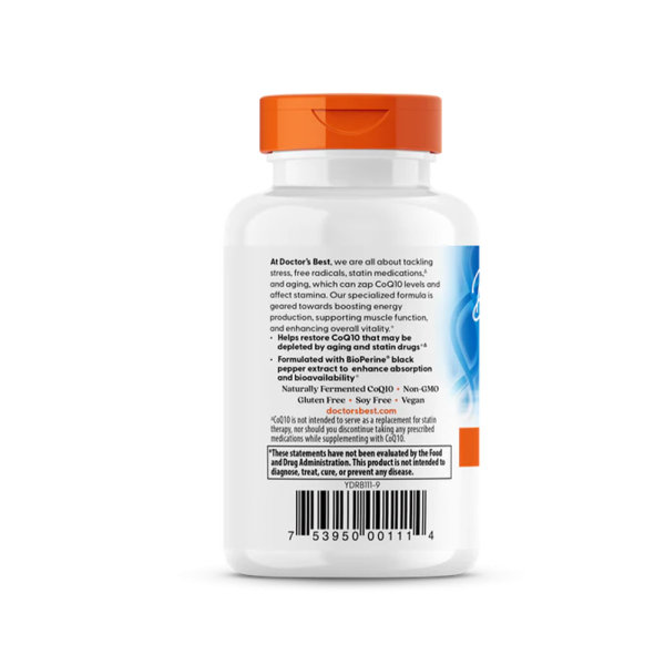 Doctors Best High Absorption CoQ10 with BioPerine 200mg 60 Veggie Softgels