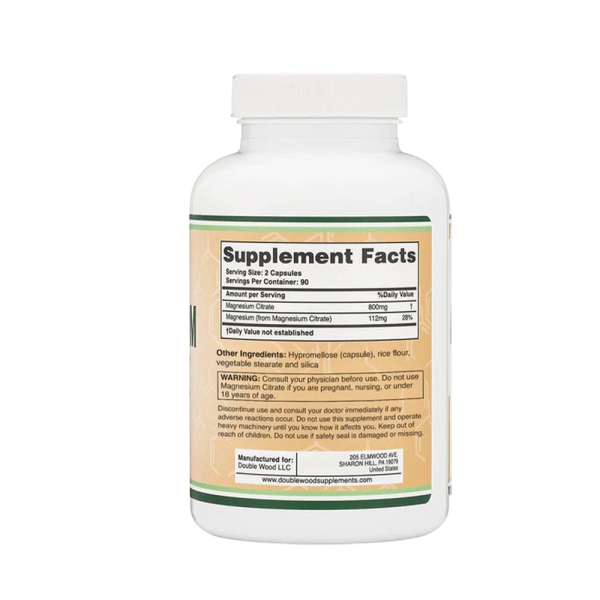 Double Wood Magnesium Citrate 400mg 180 Caps