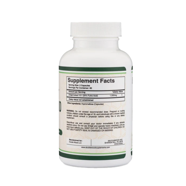 Double Wood Shilajit Fulvic Acid Resin 1000mg 120 Caps