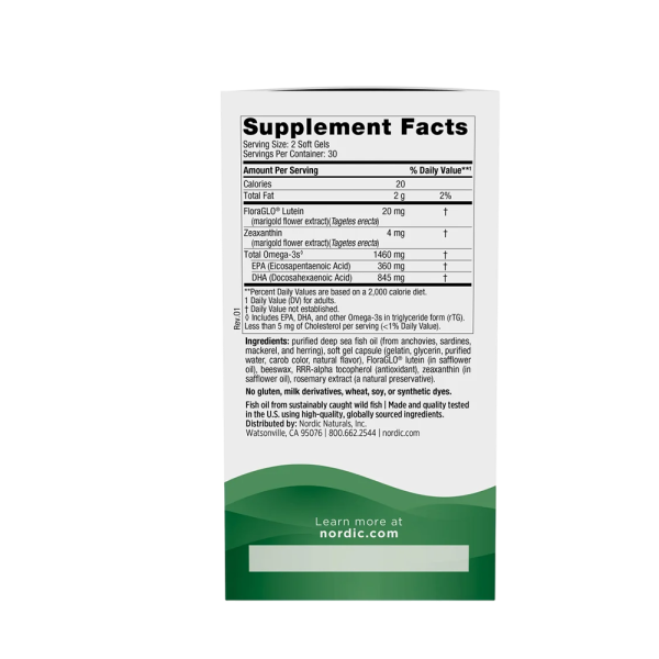 Nordic Naturals Vision Support 1460mg 60 Softgels