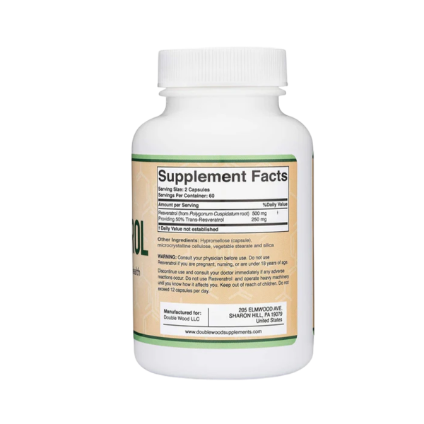 Double Wood Resveratrol 500mg 120 Caps