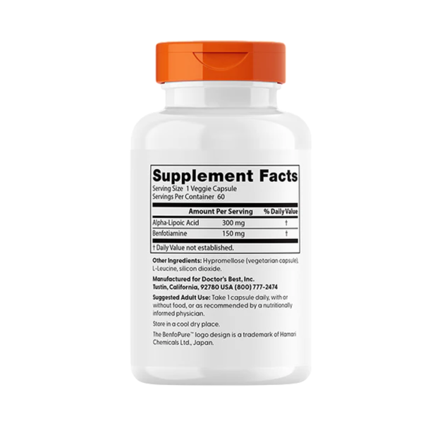Doctors Best Benfotiamine 150 + Alpha-Lipoic Acid 300 60 VCaps