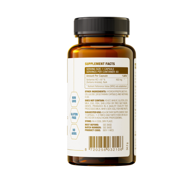 MCS Formulas Berberine Pure HCL 450mg 60 VCaps