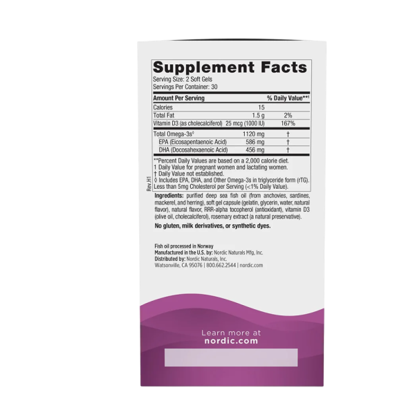 Nordic Naturals Postnatal Omega-3 1120mg Lemon 60 Softgels