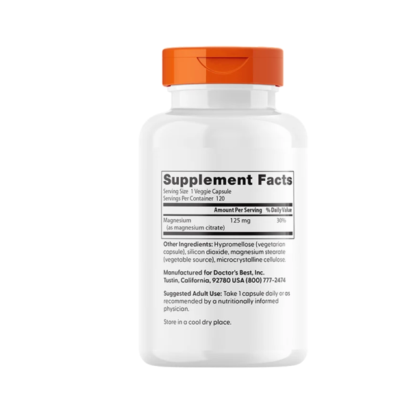 Doctors Best Magnesium Citrate 125mg 120 VCaps